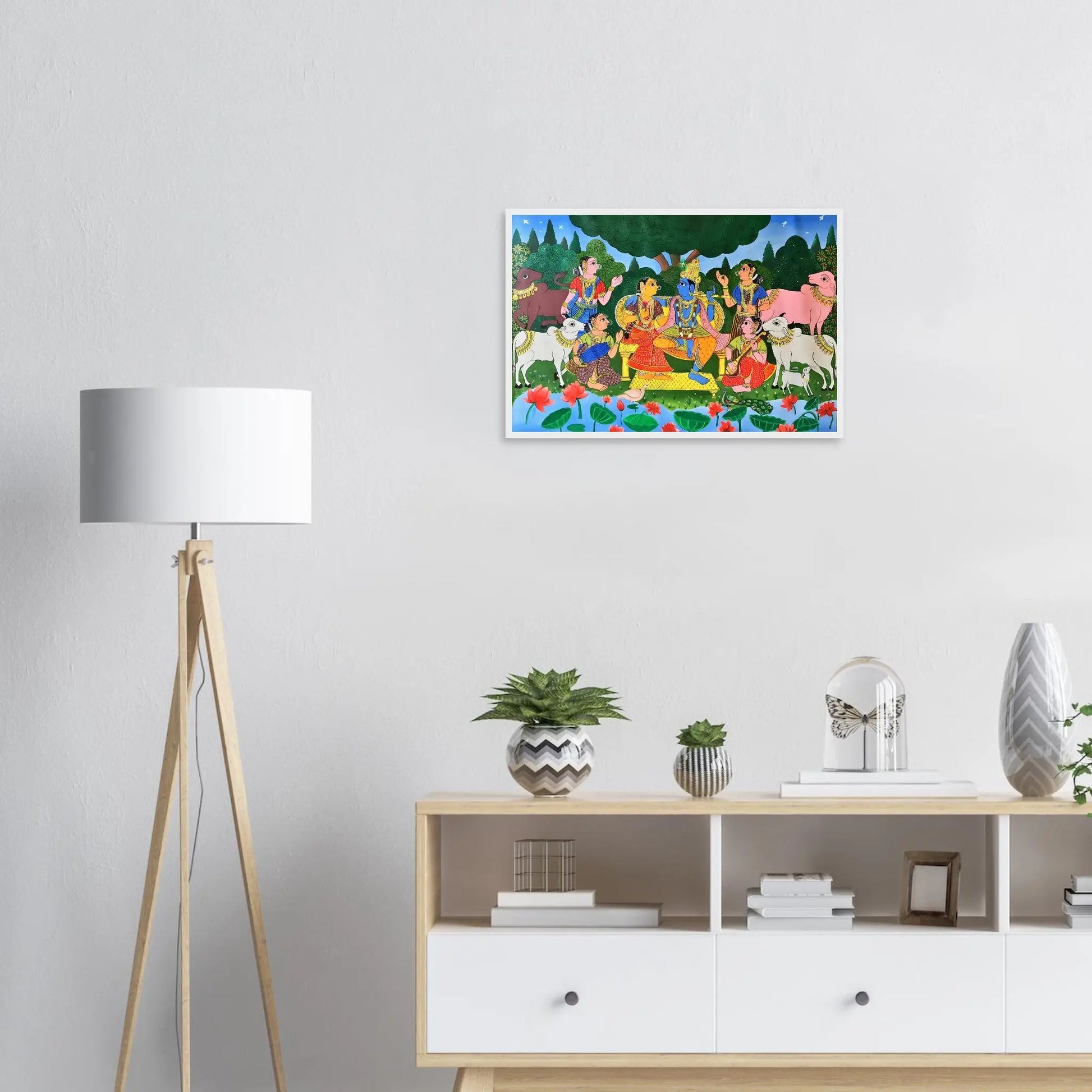 Cheriyal art showcasing vibrant colors and intricate details.