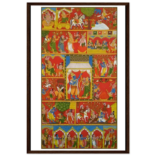Rama and Sita in a Cheriyal painting.