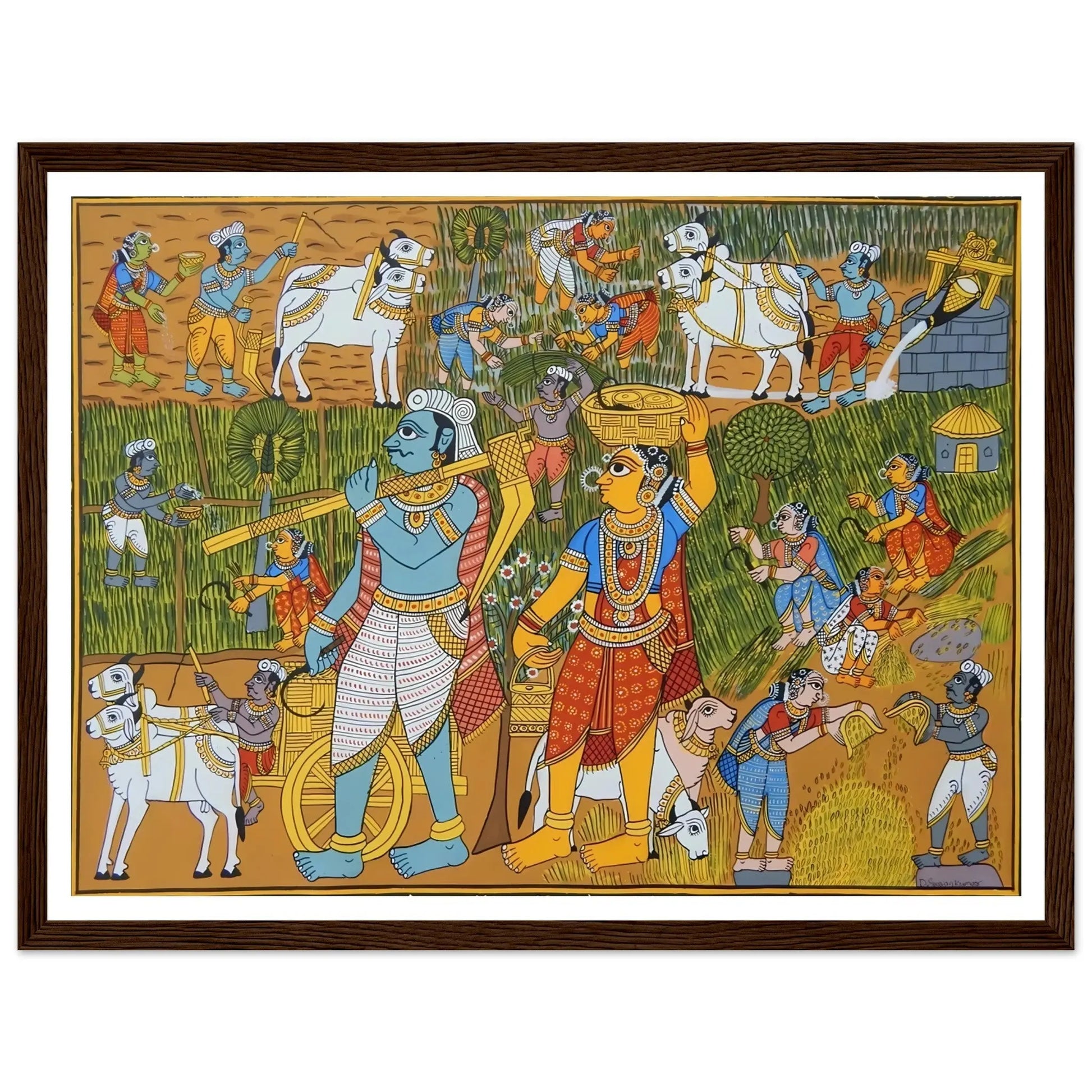 A Village painting depicting serene village life.