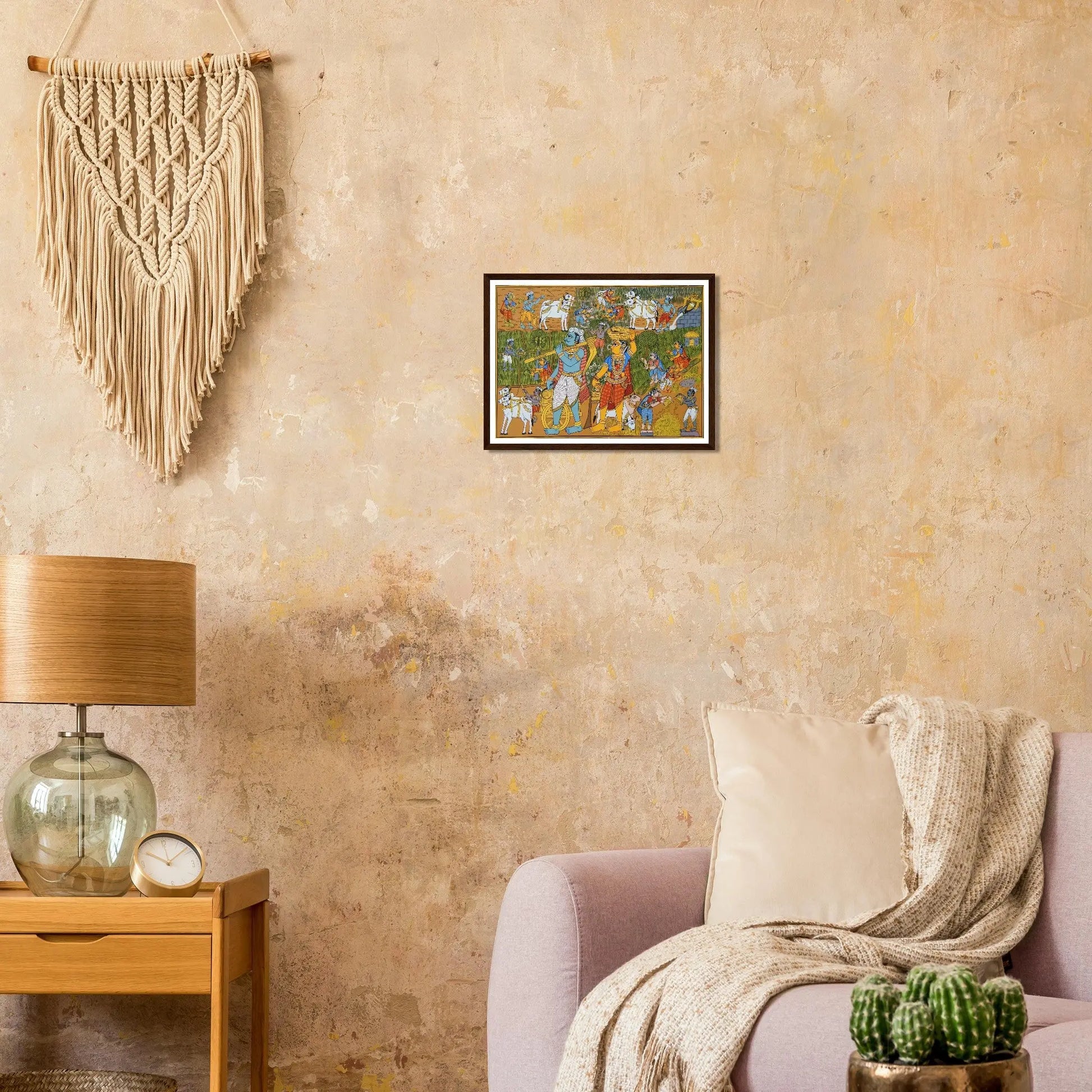 Cheriyal art showcasing vibrant colors and intricate details.