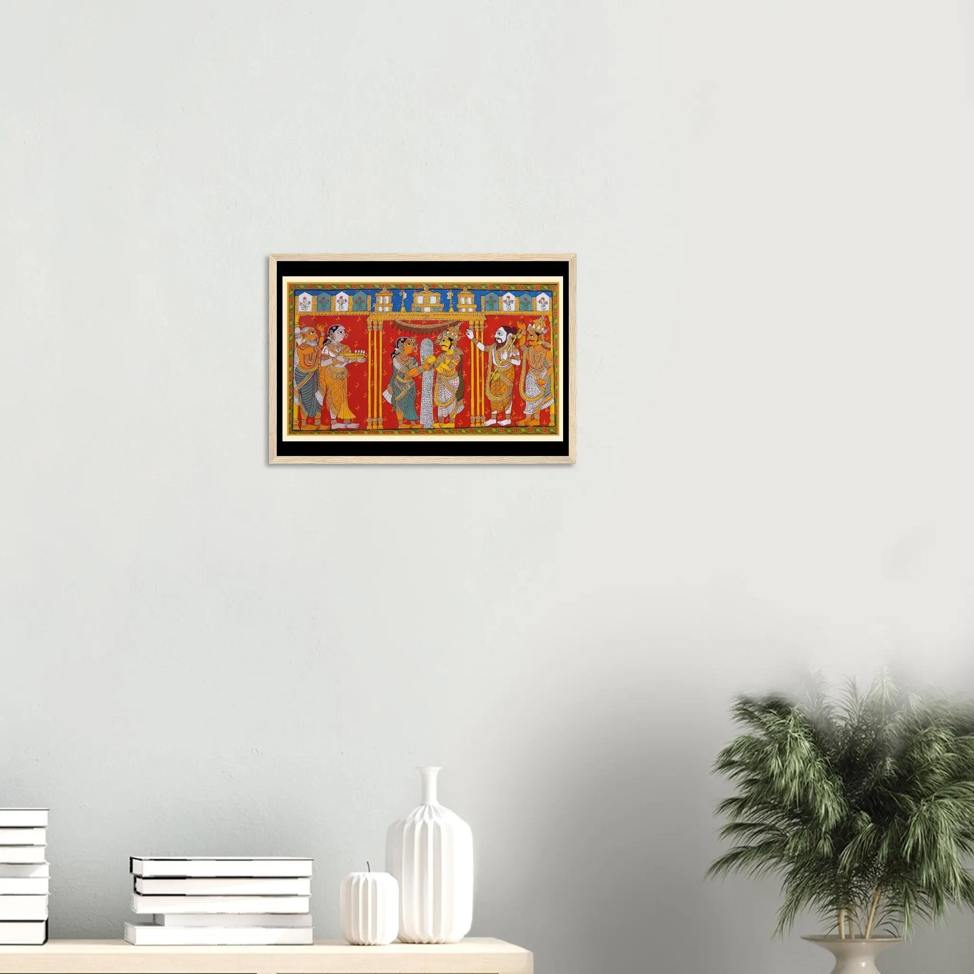 Intricate design of Cheriyal - A Wedding painting highlighting vibrant colors and traditional attire.