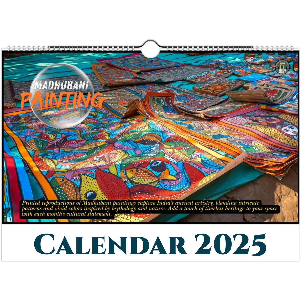 Madhubani Calendar Collection2025 Elegant Print Material Canvas Wiggle